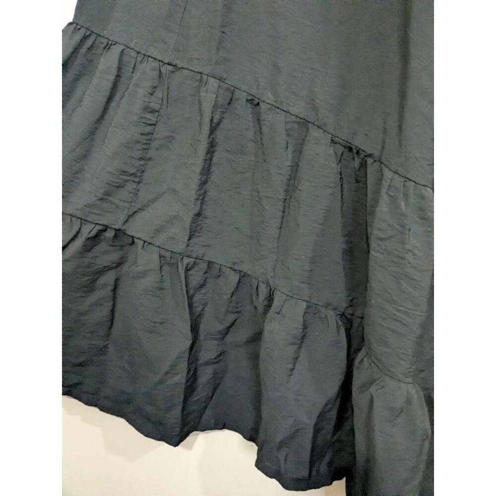 Women Dress XL Black Maxi Tiered Sundress Summer Sleeveless Open Back Feminine - Picture 7 of 8